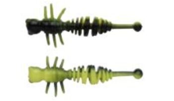 4cm/12pcs POWERBAIT POWER LARVAE FLOATING BLACK SUNSHINE YELLOW