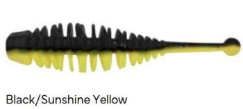 50mm/10pcs POWERBAIT POWER NAIAD FLOATING BLACK/SUNSHINE YELLOW