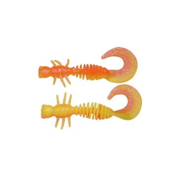 5.5sm/10pcs PWRBT PWR Curly FL Orng/Snsne Ylw