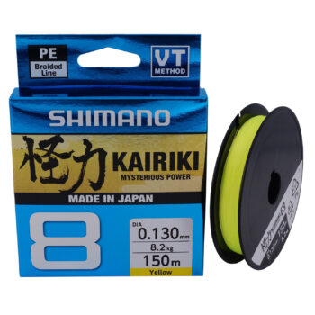 0.06mm/5.3kg Braided Line Kairiki X8 Yellow 150m